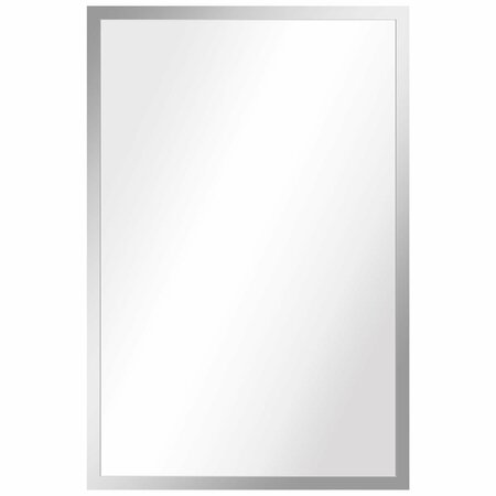 EMPIRE ART DIRECT Contempo Polished SIlver Stainless Steel rectangular Wall Mirror PSM-70507-2436